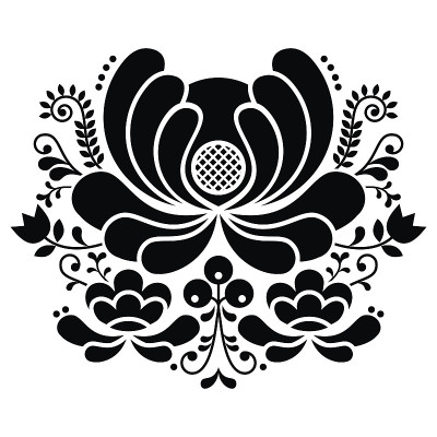 挪威民间艺术黑白图案、Rosemaling