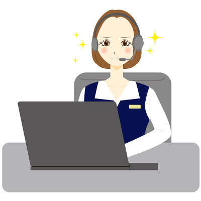 商业女性使用电脑。矢量图