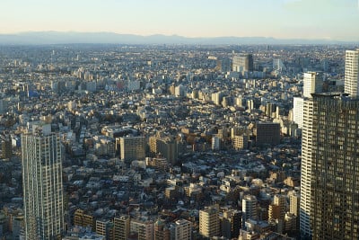 从东京新宿俯瞰