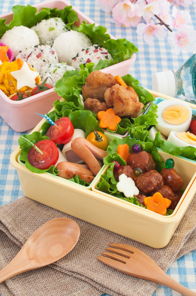 日本色彩斑斓的午餐