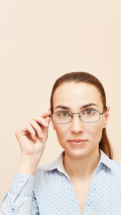 ophthalmologist doctor in exam optician laboratory