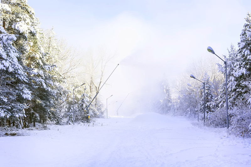 班斯科，保加利亚度假胜地全景雪炮