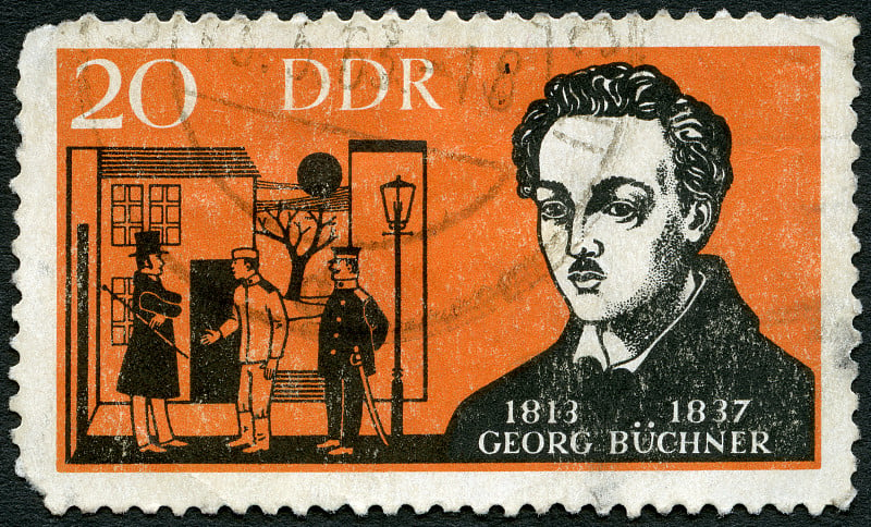 邮票德国1963显示Georg Buchner 1813-1837