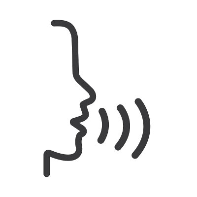 语音识别的概念。语音控制黑线图标。