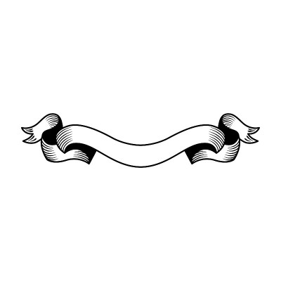 Retro monochrome tattoo ribbon