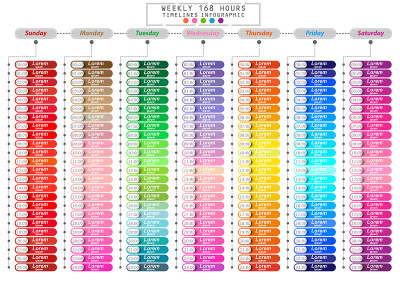 Modern business vertical hourly timeline process c