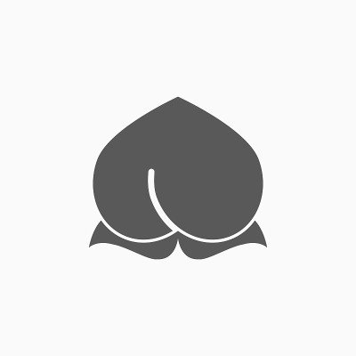 桃子图标，水果矢量插图