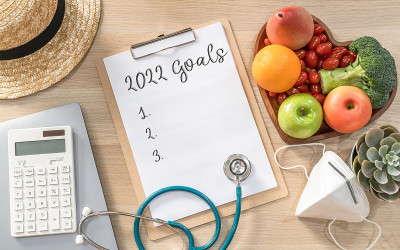 2022年新年目标:新常态生活方式、工作生活平衡、应对新冠肺炎疫情的口罩安全意识、健康食品、心脏健康