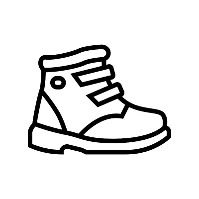 儿童鞋护理线图标矢量插图