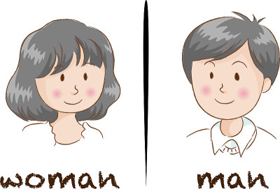 卡通的男孩和女孩的脸