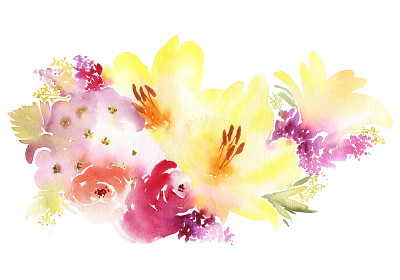 鲜花水彩插图