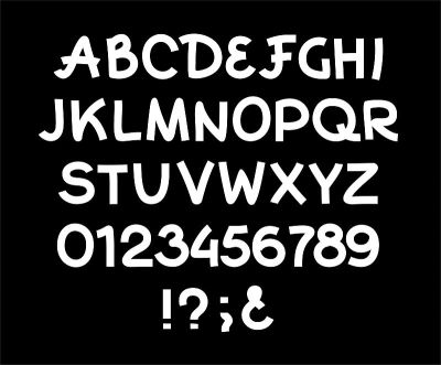 英文字母，粗线，白色。