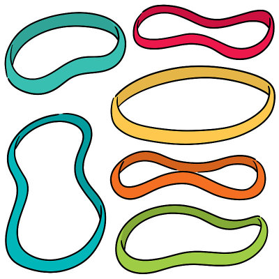 vector set of rubber band