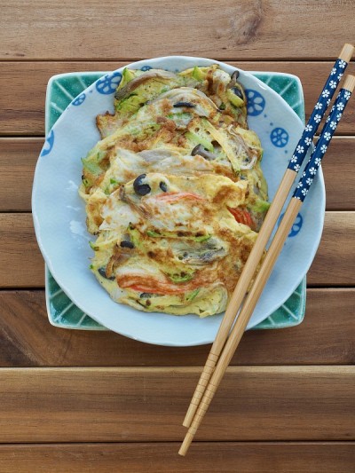 韩式鸡蛋蘑菇煎饼
