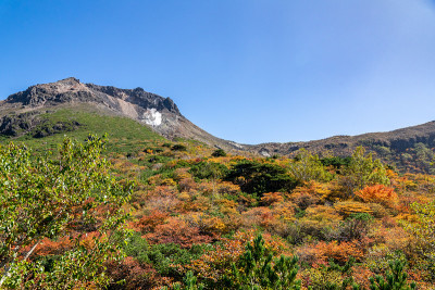 纳苏山山顶的景色。日光国家公园秋叶的景色。