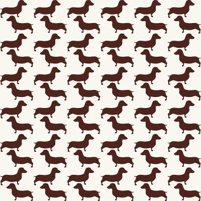 可爱的苏格兰小猎犬剪影无缝图案
