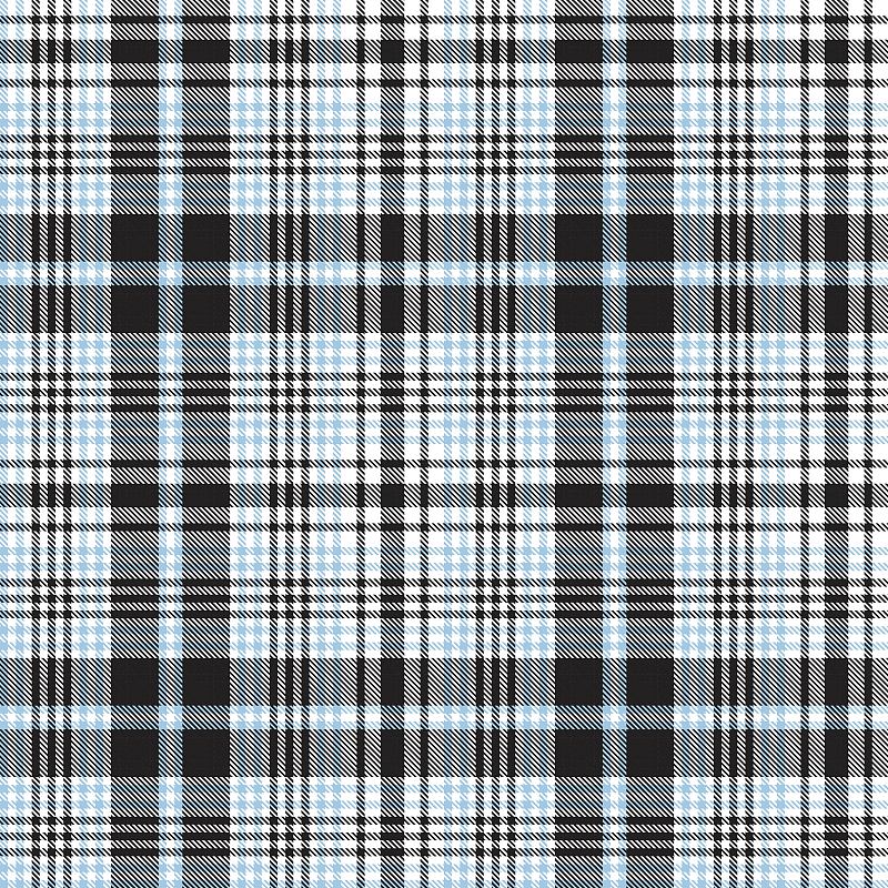 Sky blue Glen Plaid Tartan Seamless Pattern