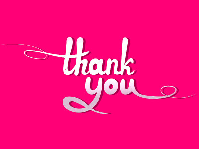 Vector Lettering: Thank You, White Design Element 