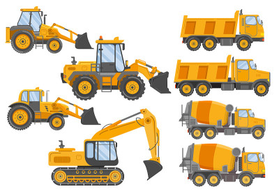 Construction track bulldozer backhoe dipper.Hydrau