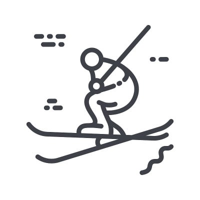 矢量freeski大航线图标孤立在透明的背景上