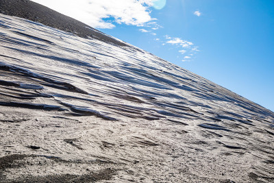 西西里埃特纳火山的雪和火山灰，自然背景，西西里，意大利