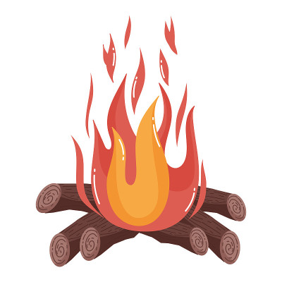 Isolated camp fire vector design