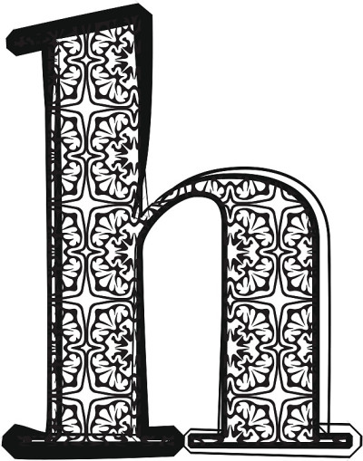 时尚字体h