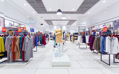 服装商店内部。