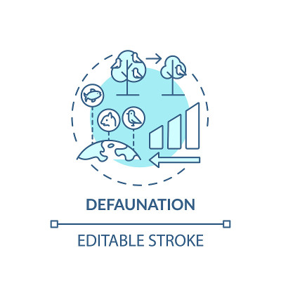 Defaunation蓝绿色概念图标