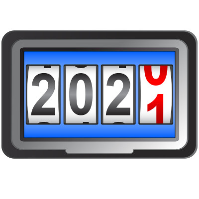 2021年新年计数器，更改日历插图