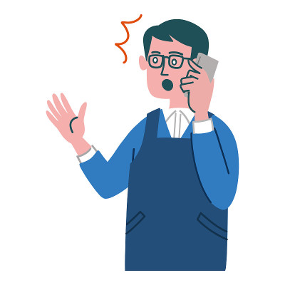 男人围裙姿势惊讶