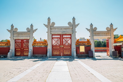 中国北京地坛公园的土地庙