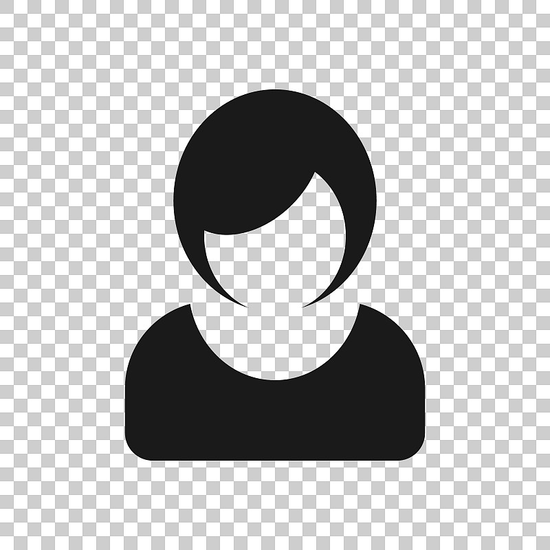 Woman sign icon in transparent style. Female avata