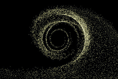 Abstract golden particles light wave
