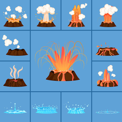 活火山和间歇泉的概念