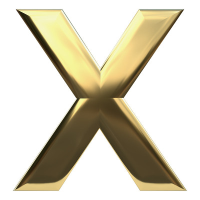 金字母插图3D金属X