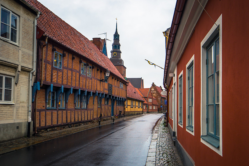 Ystad - 2017年10月22日:瑞典Skane Ystad镇的历史中心