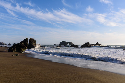 日落前的加州海岸线