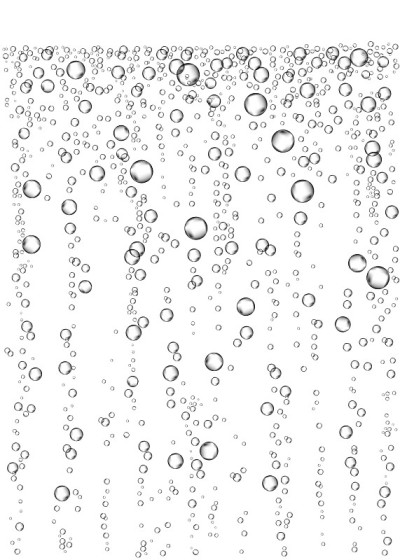 水下嘶嘶的气泡在白色背景。