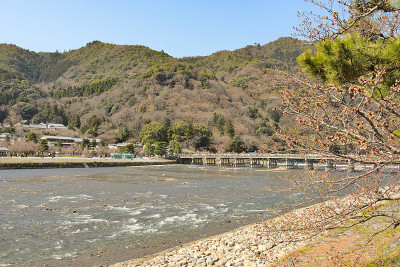 京都岚山-桂河边的景色-京都日本