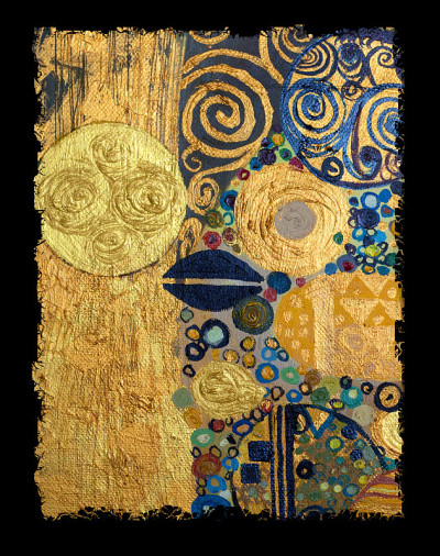 原始抽象画，布面油画