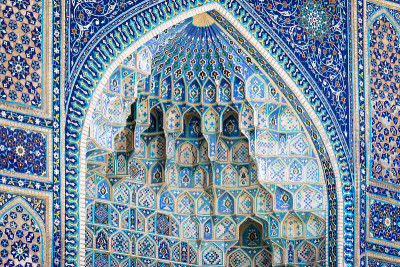 gure Amir Mausoleum的细节，亚洲征服者帖木儿的坟墓，在撒马尔罕，乌兹别克斯坦