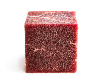 冻肉块是立方体概念的日常食用食品