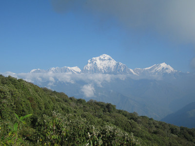 道拉吉里山脉从潘山，尼泊尔