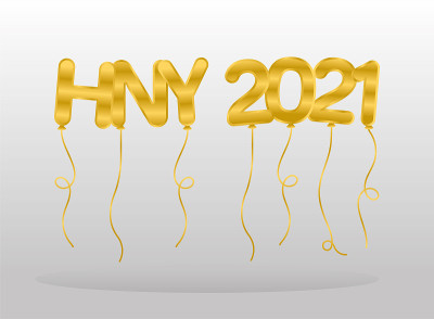 2021年新年快乐气球矢量设计
