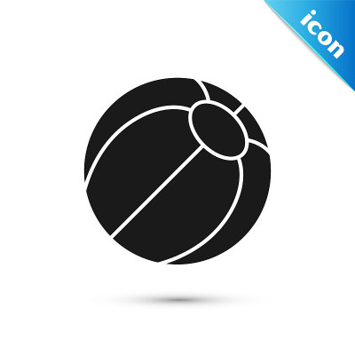 Grey Beach ball icon isolated on white background.