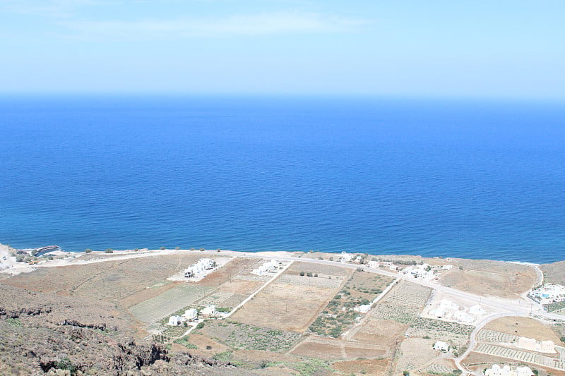 希腊圣托里尼岛海岸线