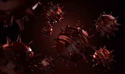 病毒分子白底3d渲染图