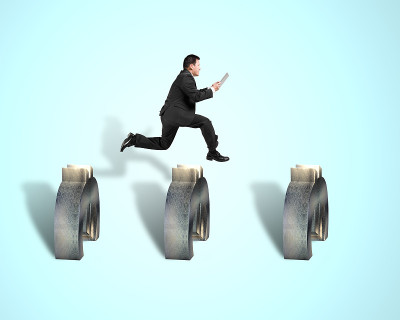 商人跳过3d欧元符号