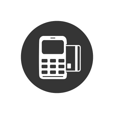 向量信用卡机白色图标
